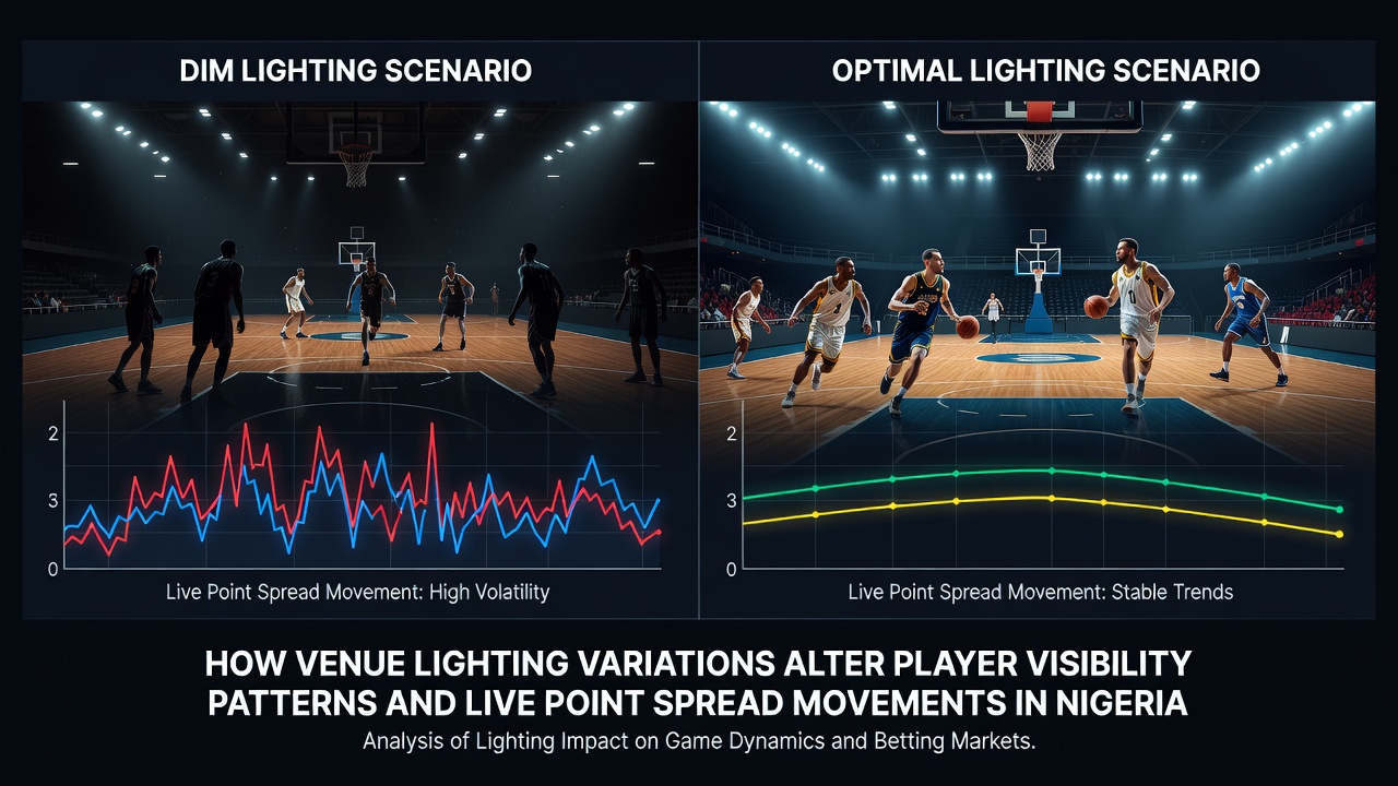 Live basketball game under arena lights with visible shadow patterns on the court